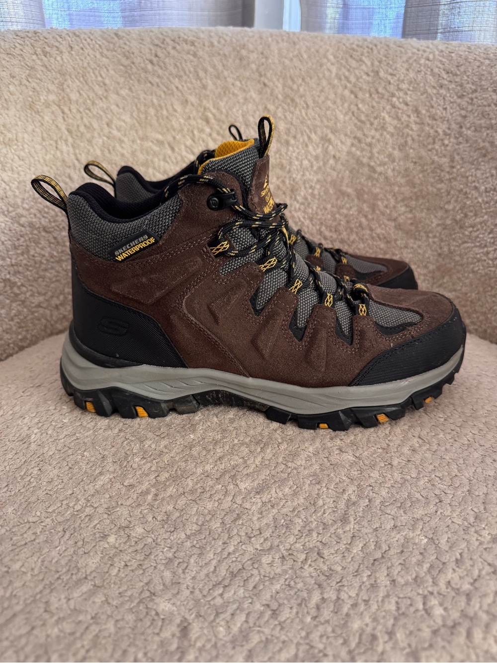 Skechers Richter Branson Waterproof Hiking Boots Brown Mens US 8 EUC